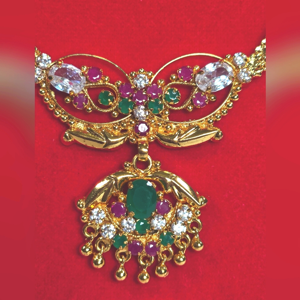 Indian Wedding Necklace, Authentic Ruby - image 5